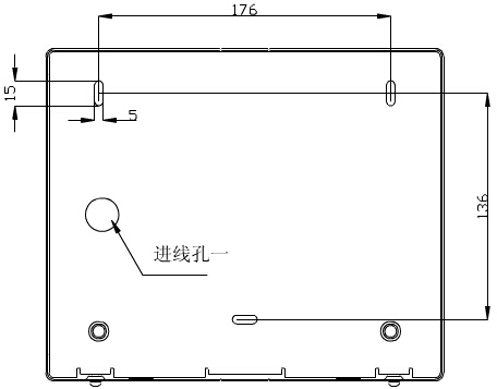 轉(zhuǎn)換開(kāi)關(guān)采用壁掛式安裝，安裝孔位置和安裝孔距