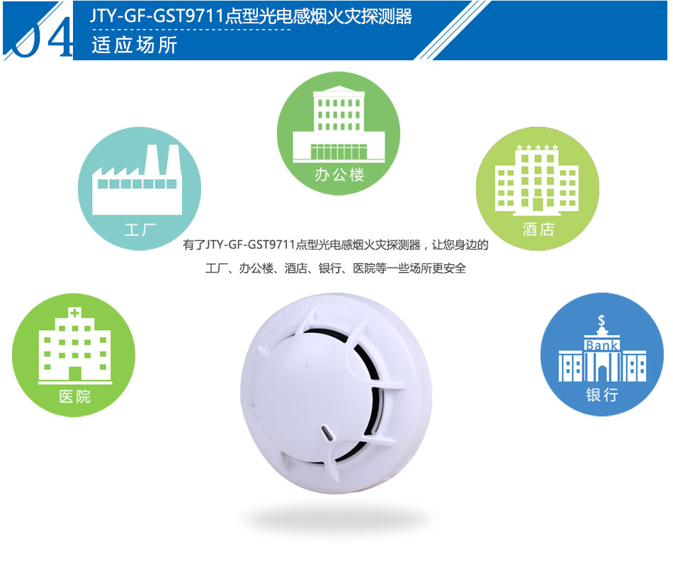 JTY-GF-GST9711點(diǎn)型光電感煙火災(zāi)探測(cè)器產(chǎn)品應(yīng)用場所